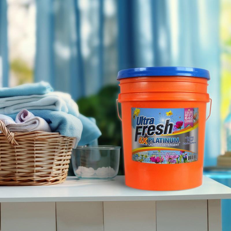 Ultra Fresh 6X Platinum 5 Gal Laundry Detergent w  Spring Fresh Fabric Softener Cleaning Fragrance