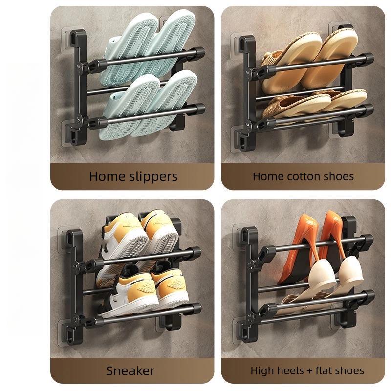 Wall Mounted Shoe Rack, Double-layer Shoe Storage Rack, Multifunctional Storage Rack for Home Entrance Bathroom, Summer for Gift, Summer Home Essentials