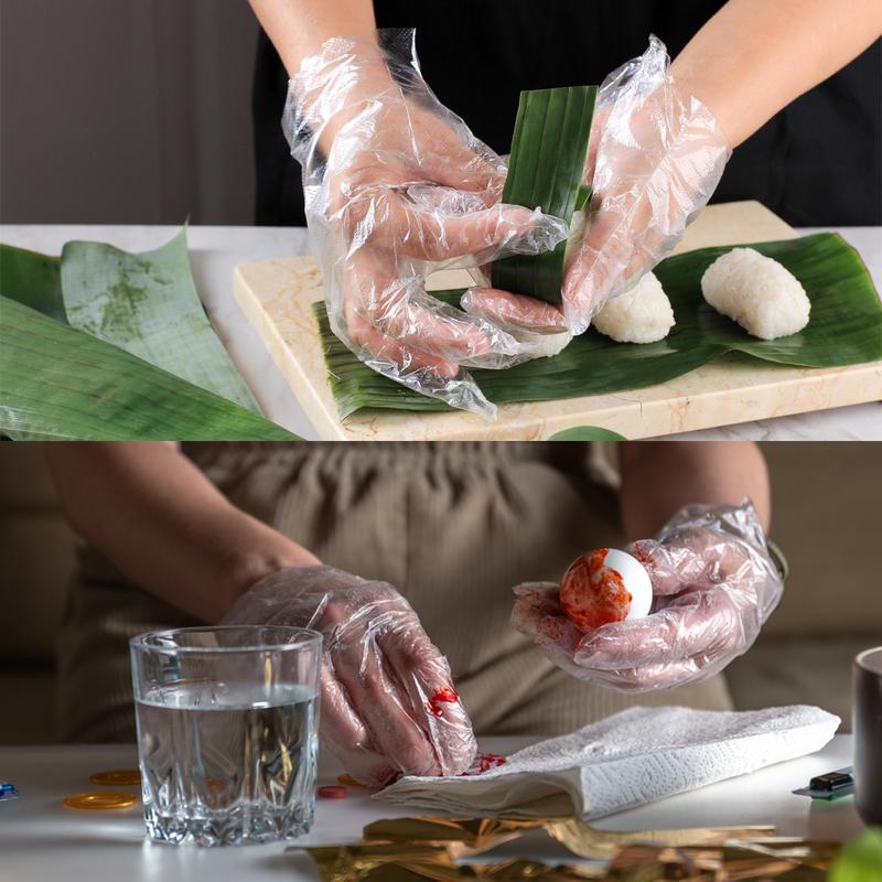 GP Craft TPE Hybrid Gloves, Disposable for sushi chefs food prep and kitchen use (200PCS Box, 2000PCS Case) Pack Prop