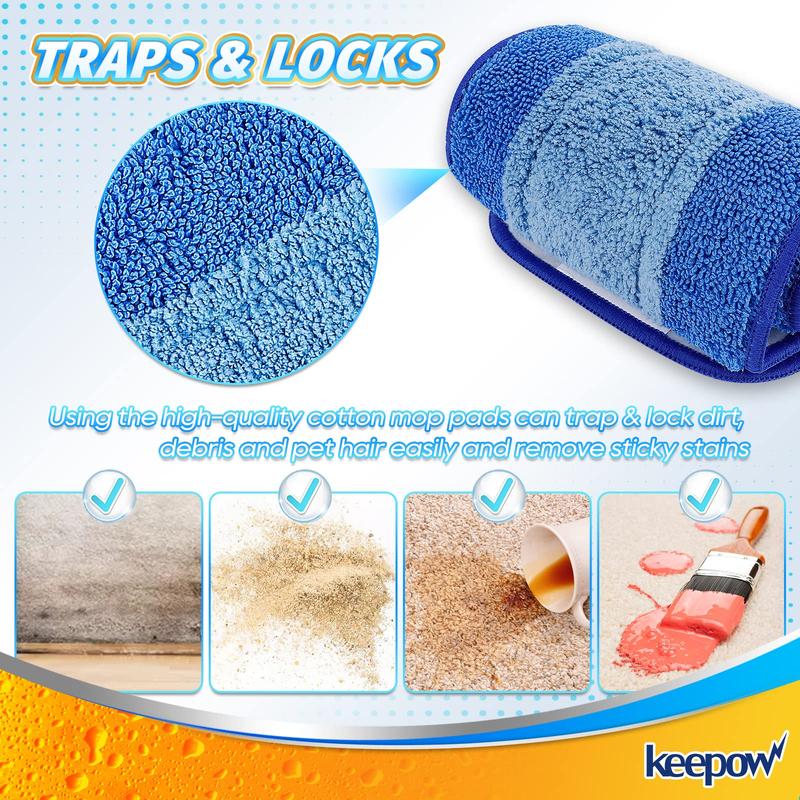 KEEPOW Microfiber Cleaning Pad for Bona Mop Washable & Reusable Spray Refills for Hard Surface Laminate Wooden