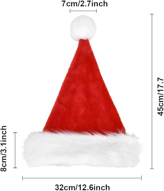 Santa Hat,Christmas Hat, Santa Hats Men Women Unisex, Red Santa Hat Adults, Christmas Hat For Happy New Year Party Festive Decors Elf Christmas Hat