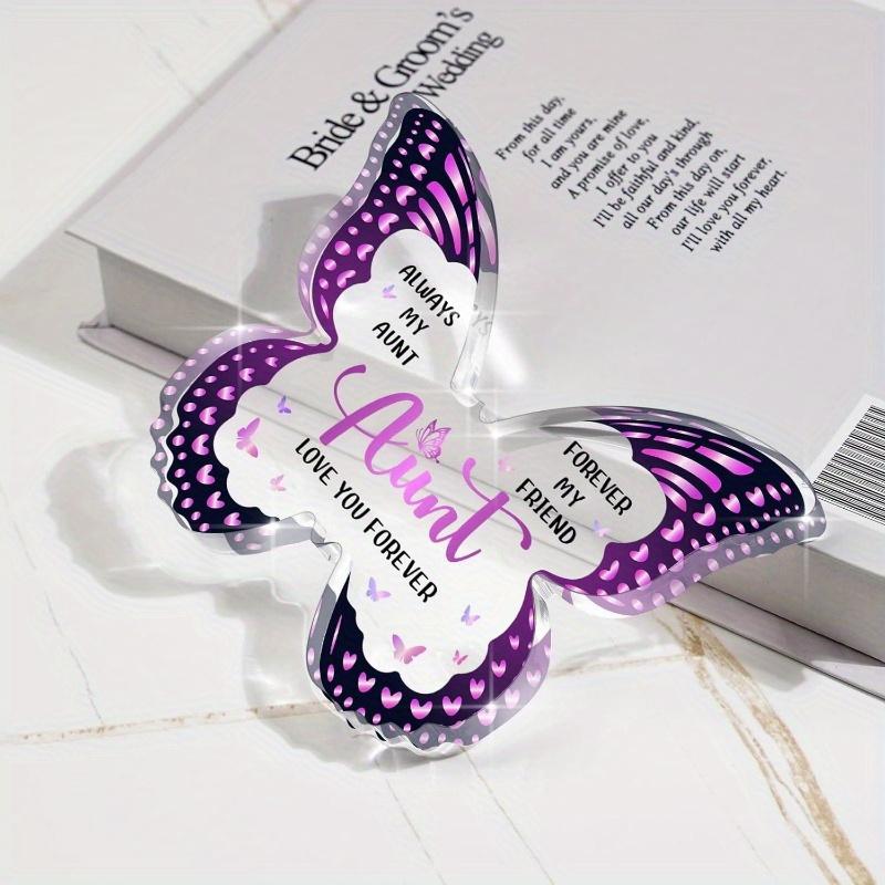 Aunt Gifts from Niece Nephew, Auntie Gift Ideas -  Butterfly-Shaped Acrylic Plaque Gifts for Aunt Birthday Mothers Day Valentines Thanksgiving Christmas