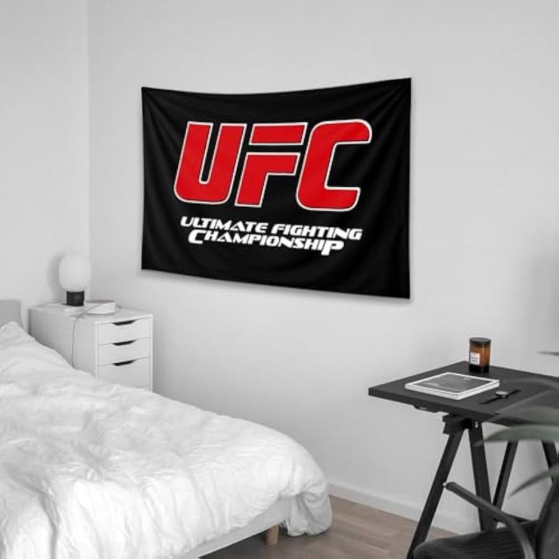 UFC Ultimate Fighting Champion Black Background Art Tapestry 3×5FT Bedroom Wall Art Tapestry For Family Dormitory Living Room