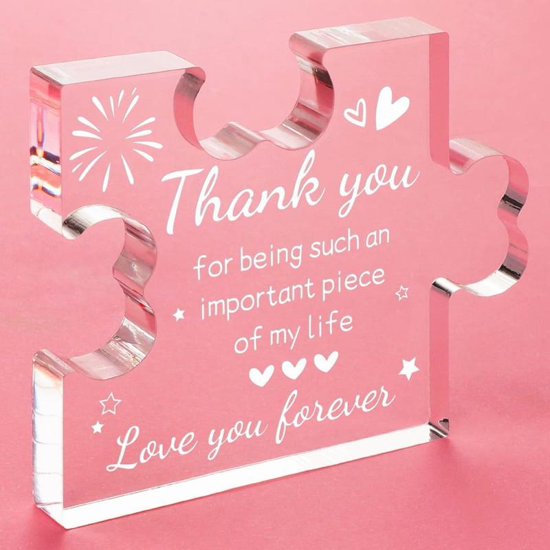 Puzzle Design Desktop Decoration, Acrylic Plaque Gift for Bestie, Office Bedroom Living Room Decor Ornaments, Mean Girls Decorations