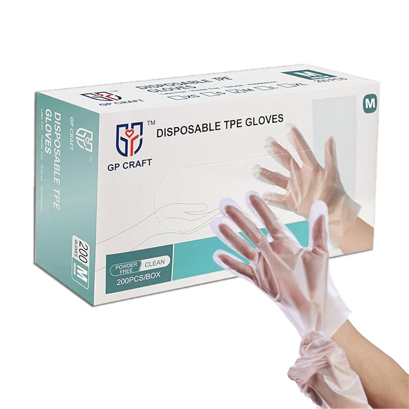 GP Craft TPE Hybrid Gloves, Disposable for sushi chefs food prep and kitchen use (200PCS Box, 2000PCS Case) Pack Prop