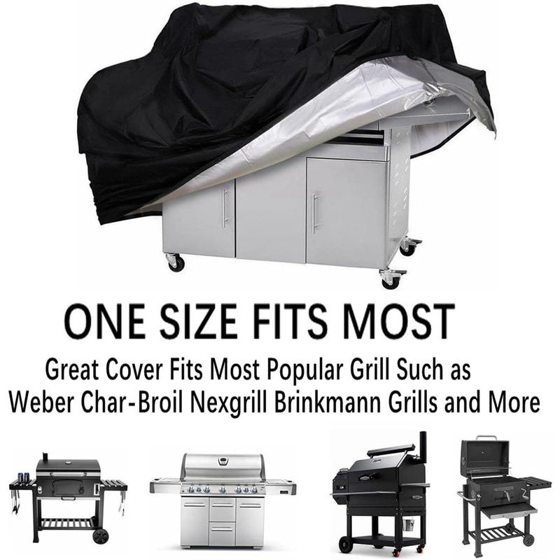 Waterproof BBQ Grill Cover, 58 inch Rip-Proof and Anti-UV Barbecue Gas Grill Cover Compatible for Weber Char-Broil Nexgrill Grills and More