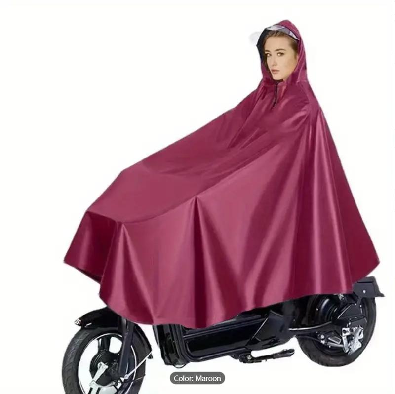 Reusable Rain Pacho, Water & Tear Resistant Hooded Raincoat, Solid Color Wheelchair Rain Protection Rain Jacket