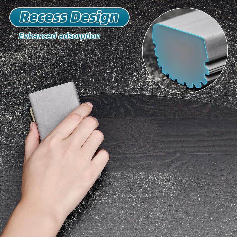 4-Pack Damp Clean Duster Sponge, Multifunctional Dusting Sponge for Cleaning Blinds, Bathroom Vanity Sink, Glass, Railings, Mirrors, Dark Grey