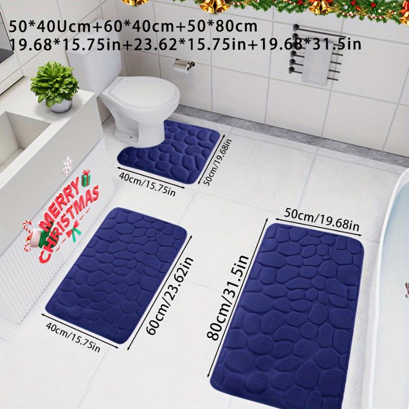 3pcs Ultra Soft Ultra Absorbent Bath Mat Set, Non-Slip Contour Carpet, Premium Bathroom Floor Mat, Bath Rug Set For Bathtub, Bathroom Accessories, Bathroom Decor Set, Home Decor