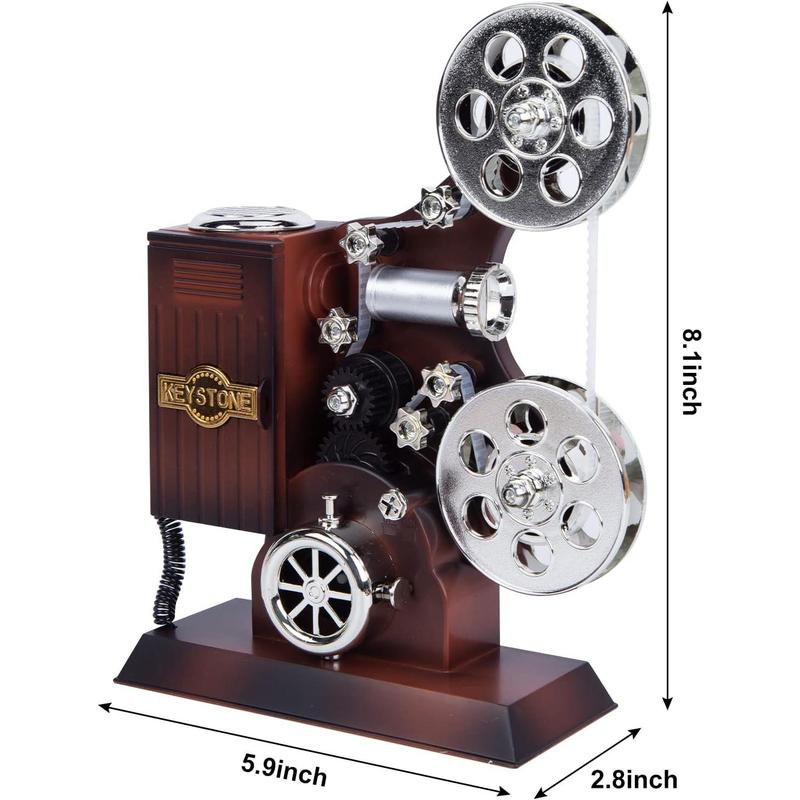 POPgifts Movie Projector Music Box,Mini Antique Vintage Craft Music Box Plays Tune for Elise Christmas Birthday Home Office Study Room Décor