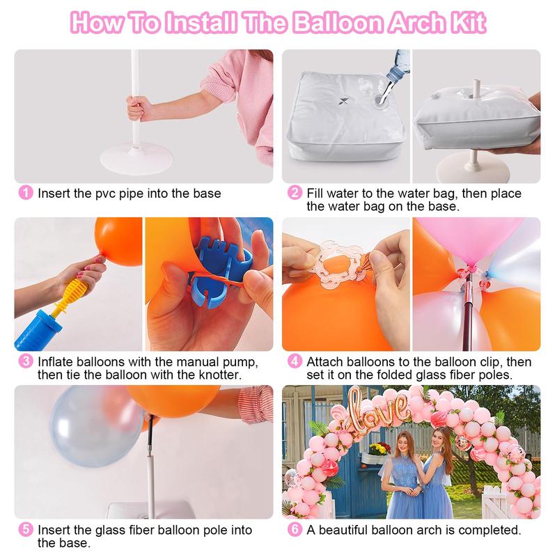 Balloon Arch Kit, 7.4ft Balloon Arch Stand: Balloon Arch Frame with Base - for Wedding Baby Shower Birthday Party Balloon Decorations