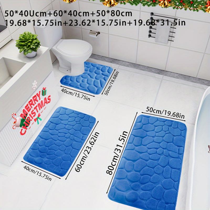 3pcs Ultra Soft Ultra Absorbent Bath Mat Set, Non-Slip Contour Carpet, Premium Bathroom Floor Mat, Bath Rug Set For Bathtub, Bathroom Accessories, Bathroom Decor Set, Home Decor