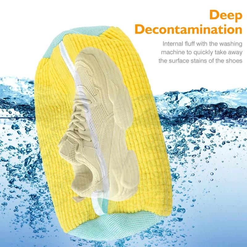 Reusable Zippered Shoe Laundry Bag for Washing Machine - Sneaker and Tennis Shoe Cleaner Kit to Remove Dirt and Maintain Footwear Quality Branded Branded Branded