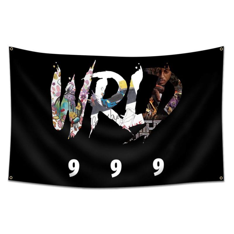 Juice Rapper 3x5Ft Flag Hip Hop Singer Tapestry for Wall Hanging Home Decorations Bedroom Living Room Indoor Outdoor Banner With 4 Brass Grommets