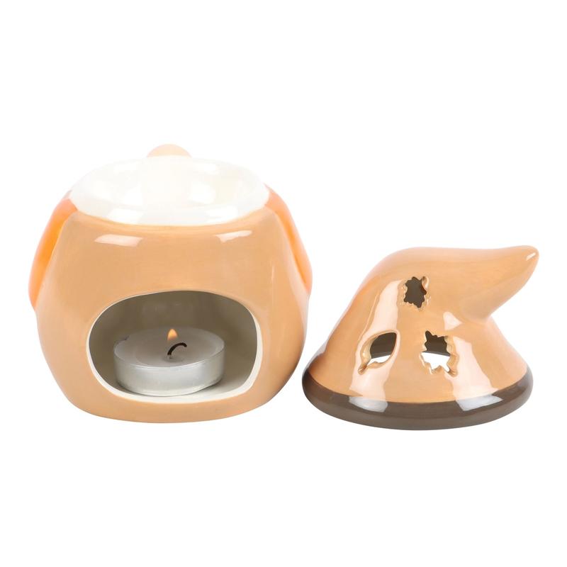 Fall and Autumn Gnome Tealight Warmer for Wax Melts Decor Leaf