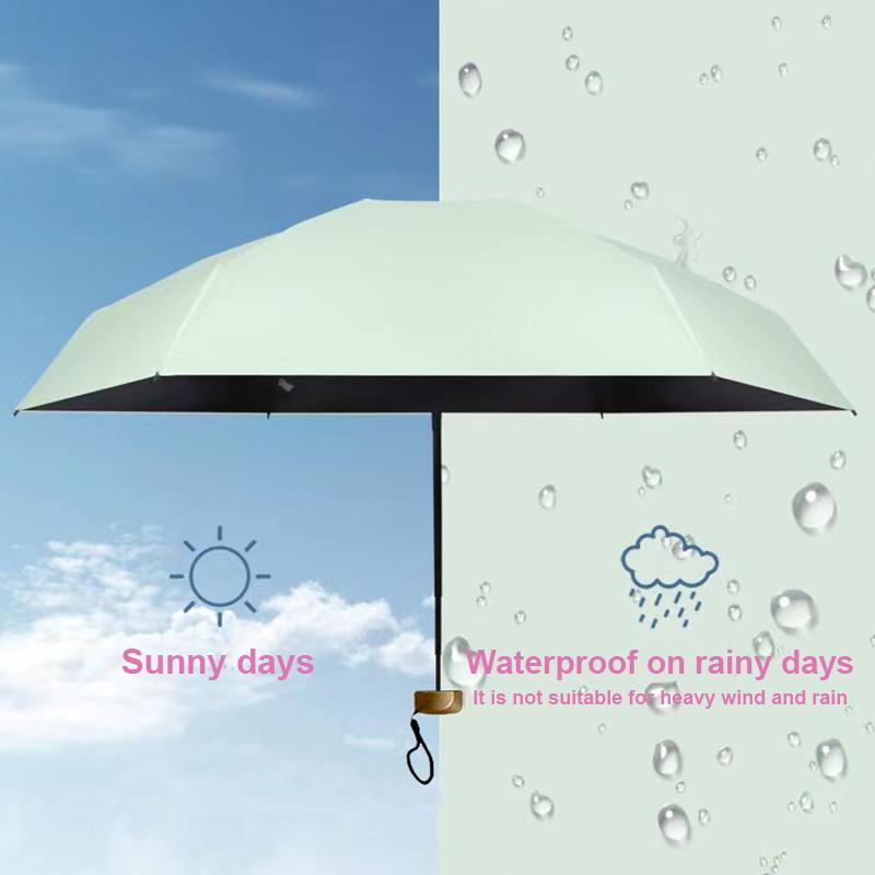 Portable Foldable Umbrella, 1 Count Lightweight Waterproof Umbrella, Rain & Sun Dual Use Umbrella for Outdoor Travel, Camping, Running, Folding Umbrella