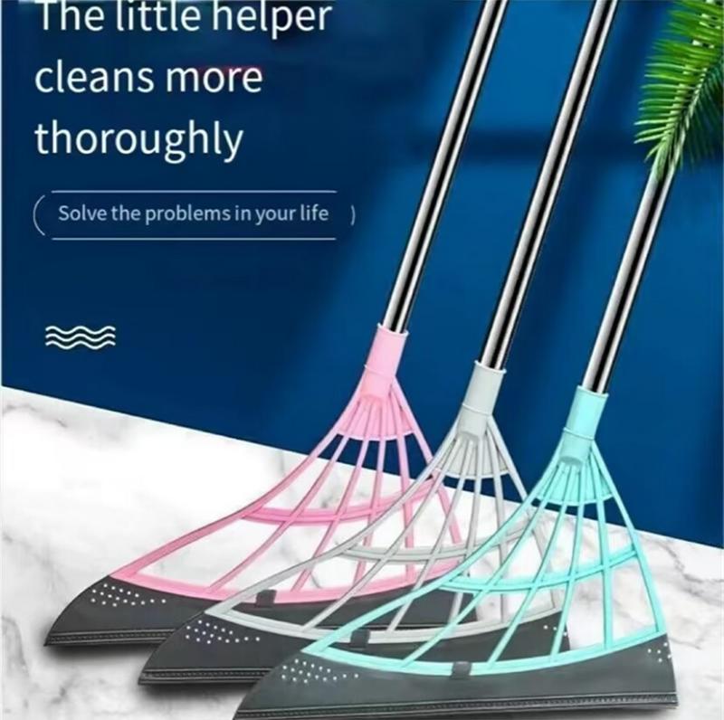 Magic Broom  All-Surface Silicone Broom, Squeegee, Pet Hair Remover - Smart Broom for Indoor Cleaning - Cleans Glass, Fine Dust, Hair, Liquids - for Smooth Floors, Rugs, Windows