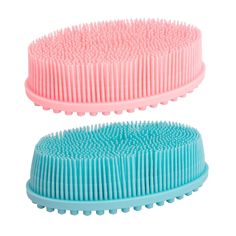 Silicone Body Scrubber, 2 Pack Exfoliating Bath Body Brush for Shower, Exfoliating Body Wash Scrubbers Exfoliator