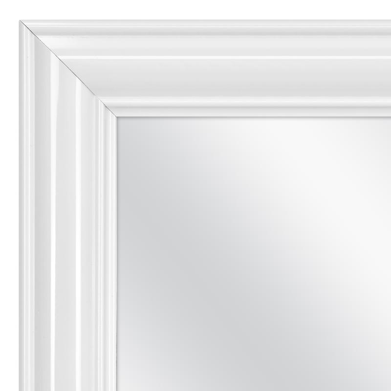 Over-The-Door Mirror with hardware, 14.25IN X 50.25IN, White Decor Hanging