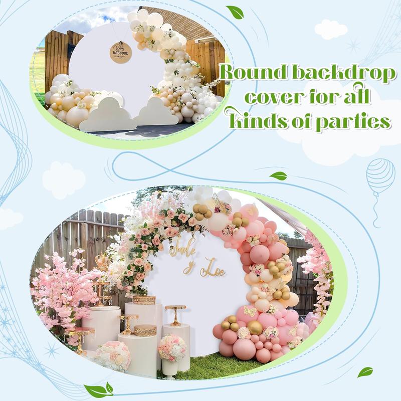 Round Backdrop Cover 6ft 6.5ft 7.2ft Circle Arch Backdrop Wedding Photo Photography Background Baby Bridal Shower Wall Decorations Banners Hand