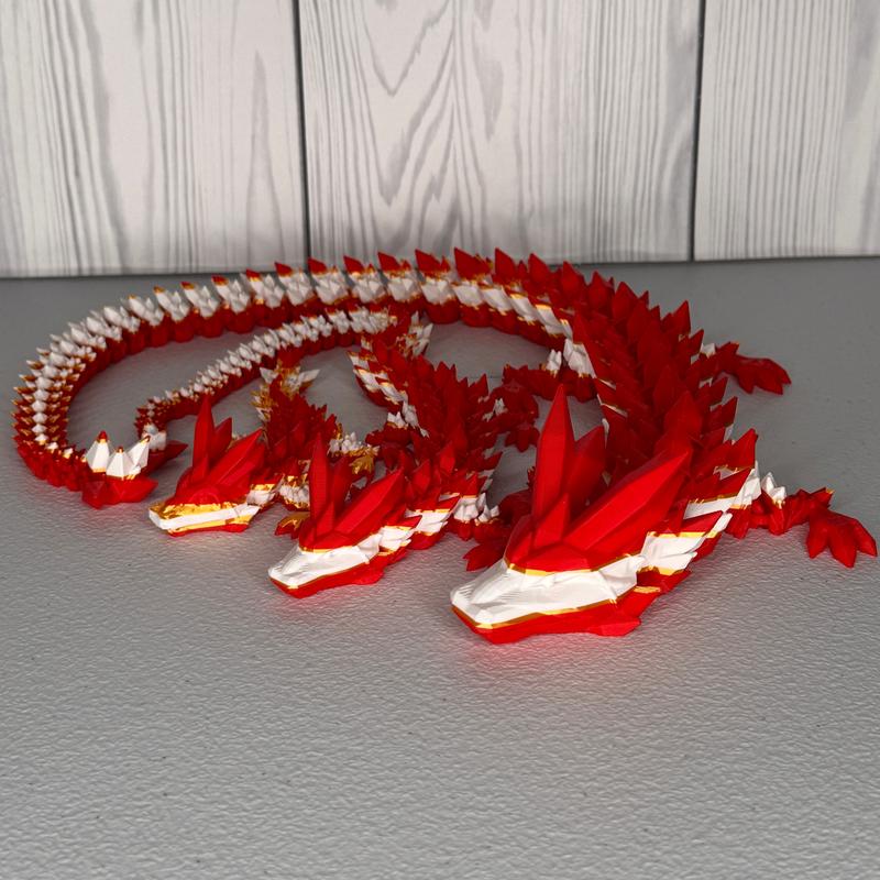 Touchdown Dragon 3D Printed Articulated Crystal Dragon in Team Colors - Limited Edition Football Decor & Gift for Fans