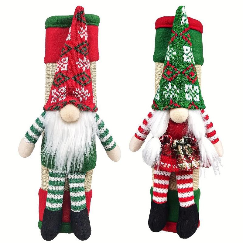 Christmas Gnome Design Refrigerator Handle Cover, 2 Counts set Cute Christmas  Refrigerator Door Handle Cover, Festive Decorations for Home Kitchen