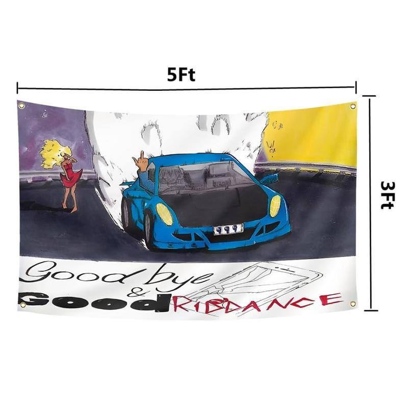 Juice WRLD Flag 3x5 Feet - Hip Hop Goodbye and Good Riddance Tapestry for Bedroom, Dorm, and Wall Decor