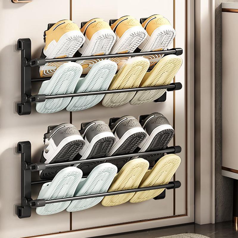 Wall Mounted Shoe Rack, Double-layer Shoe Storage Rack, Multifunctional Storage Rack for Home Entrance Bathroom, Summer for Gift, Summer Home Essentials