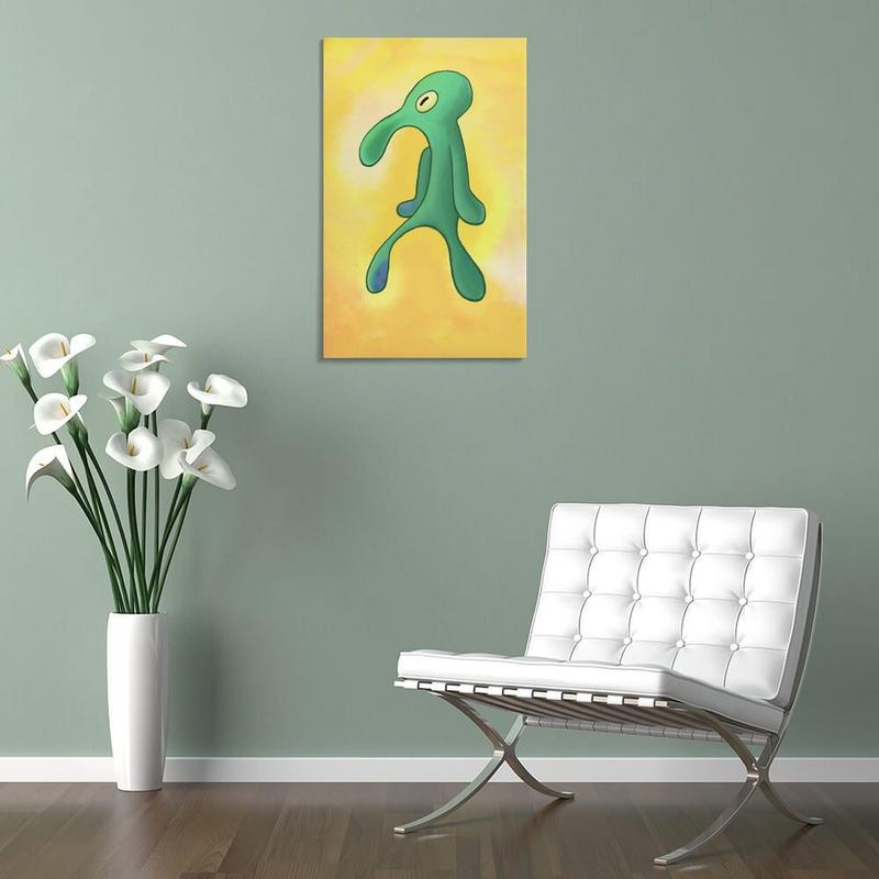 Bold And Brash Painting Squidward Wall Art Cool Meme Posters for Guys Office Bedroom Home Decor Unframe Wall Posters