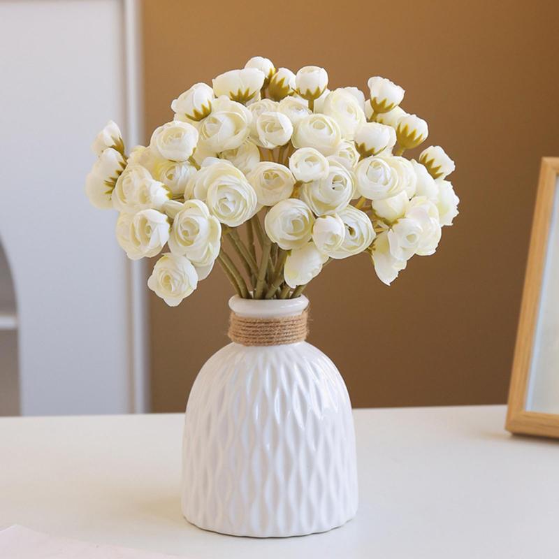 Wavy Pattern Plastic Vase, 1 Count Modern Flower Arrangement Vase, Imitation Porcelain Flower Vase, Home Decoration Supplies for Living Room Bedroom