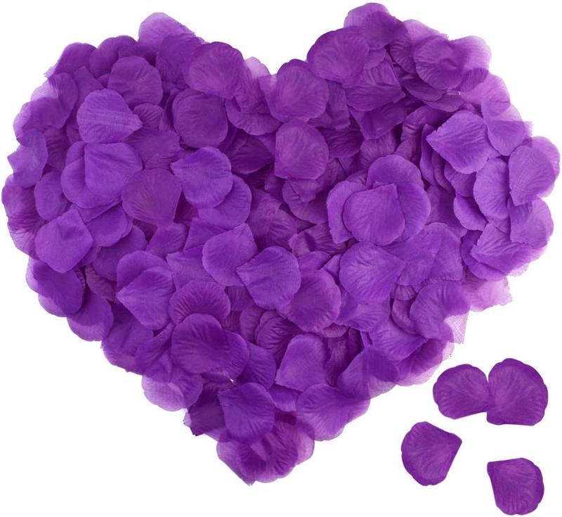 2000 count Artificial Silk Rose Petals for Wedding Party Favors Decoration and Vase Home Decor Wedding Bridal Decoration. Purple