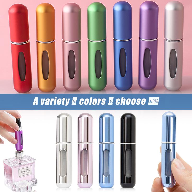 8 sets of Portable Perfume Spray Bottle, 5ml Travel Perfume Scent Pump Case Fragrance Empty Spray Bottle for Traveling and Outgoing, Beauty Tools, 5ml 0.2oz Aluminium Lightweight Organiser, Travel Mini Perfume Refillable Atomizer Container