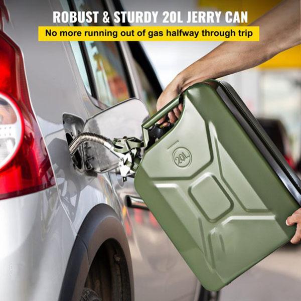 Practical 5.3 Gallon   20 L Portable Jerry Gas Can with Heat-resistant Steel