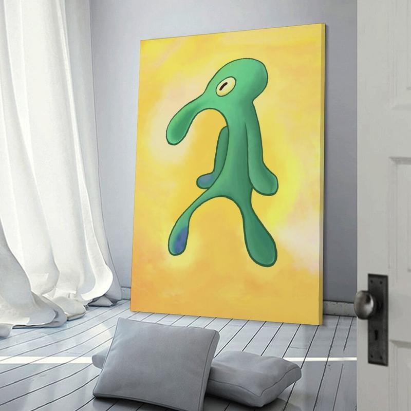 Bold And Brash Painting Squidward Wall Art Cool Meme Posters for Guys Office Bedroom Home Decor Unframe Wall Posters