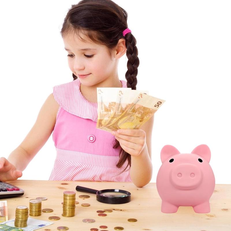 Mini Piggy  Cute Pig Money    for Boys and Girls My First Unbreakable Money   Birthday Gifts Decoration Savings Christmas, Halloween, Birthday Gift (Pink)