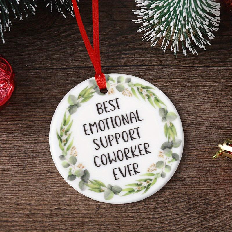 Best Emotional Support Coworker Ever Hanging Ornament, Festive Gift for Your Coworker, Gifts For Women For Men, Funny Christmas Gifts For Coworker For Friends, Bestie Gifts, Hanging Ornament