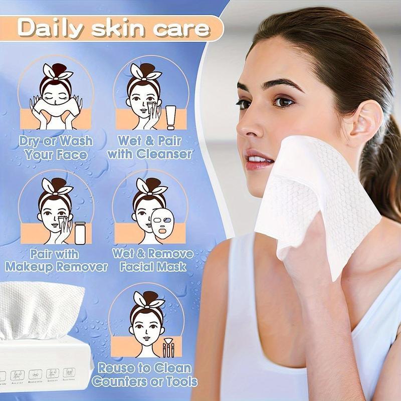 Disposable Face Towel, 100 Sheets pack Soft Multi-purpose Face Dry Towel, Bathroom Hotel Home Face Cleaning Tool, Home Supplies