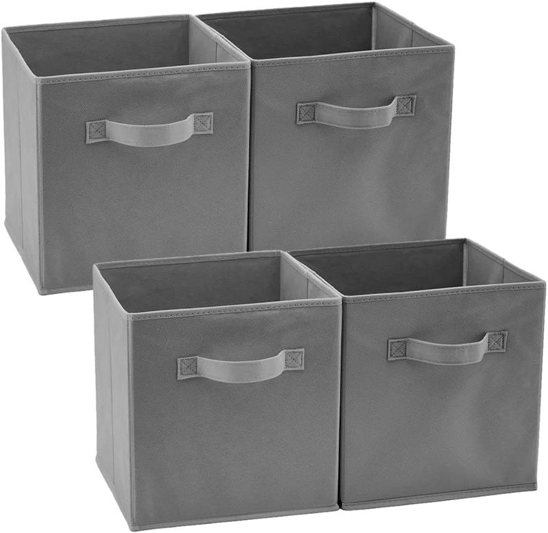 Set of 1-6  Foldable Fabric Basket Bins, Collapsible Storage Organizer Cube 10.5