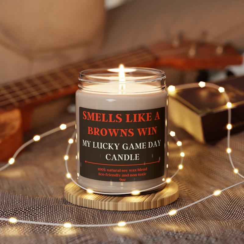 Smells Like Cleveland Browns Win Candle, Unique Home Decor, NFL Season Fans Gift for Boyfriend, husband, or wife 9oz Candle