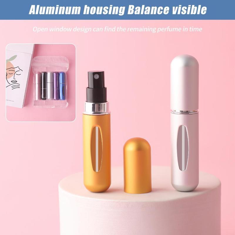 8 sets of Portable Perfume Spray Bottle, 5ml Travel Perfume Scent Pump Case Fragrance Empty Spray Bottle for Traveling and Outgoing, Beauty Tools, 5ml 0.2oz Aluminium Lightweight Organiser, Travel Mini Perfume Refillable Atomizer Container