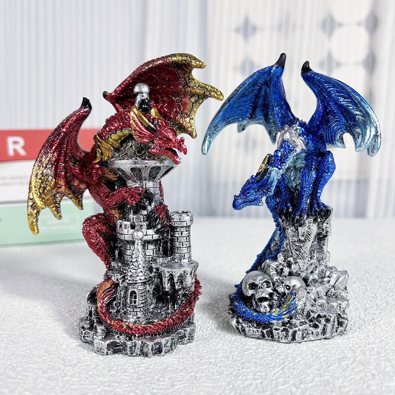 Creative Dragon Design Resin Ornament, 1 Count Colorful Dragon Statue, Decorative Mythical Creatures for Home Decor, Fantasy Lovers Gift