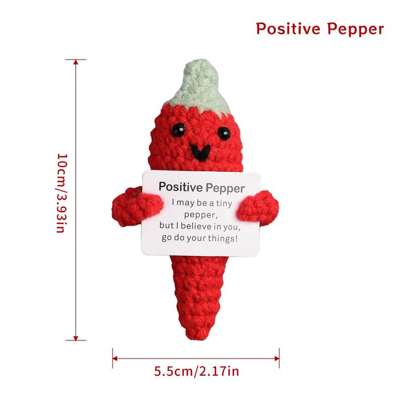 Cute Creative Chili Design Crochet Ornament, Positive Pepper Decor, Home Decor for Living Room Bedroom Office