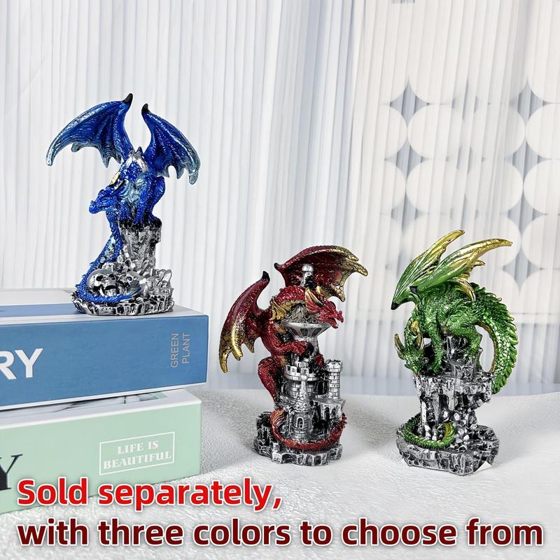 Creative Dragon Design Resin Ornament, 1 Count Colorful Dragon Statue, Decorative Mythical Creatures for Home Decor, Fantasy Lovers Gift