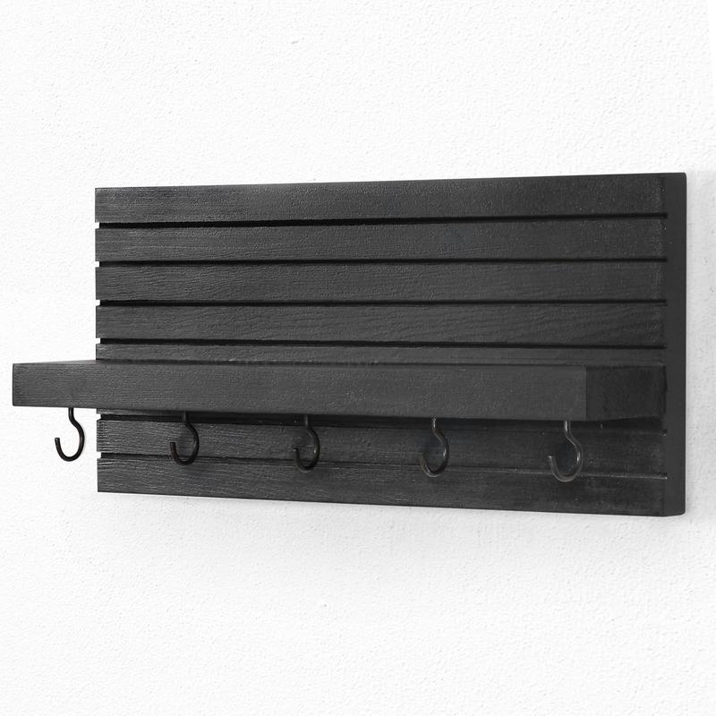 Wall trim key holder with shelf, entrance rack with hook for belts, jackets and glasses - sturdy wooden keychain entrance hanger with mounting hardware Shelves Decor Shelves Decor Shelves Decor