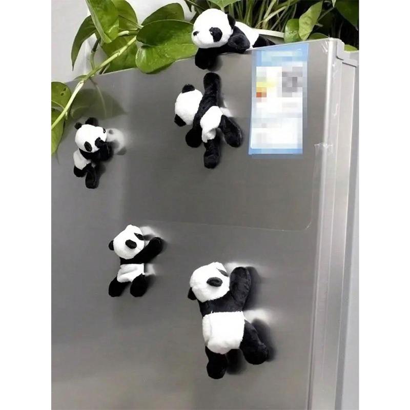 1Pc Cartoon Soft Plush Panda Refrigerator Magnet, Cute Decorative Fridge Magnet For Kitchen, Office, Whiteboard, Locker And Dishwasher, Home Decoration