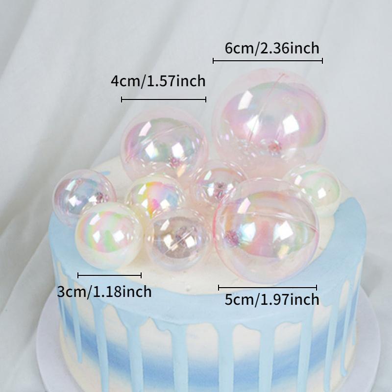 Cake Decorating Ball (10pcs), Plastic Cake Topper, Decoration Ball for Birthday & Festival & Party Supplies