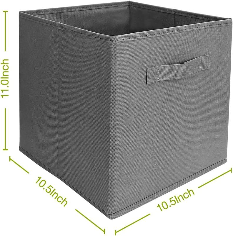 Set of 1-6  Foldable Fabric Basket Bins, Collapsible Storage Organizer Cube 10.5