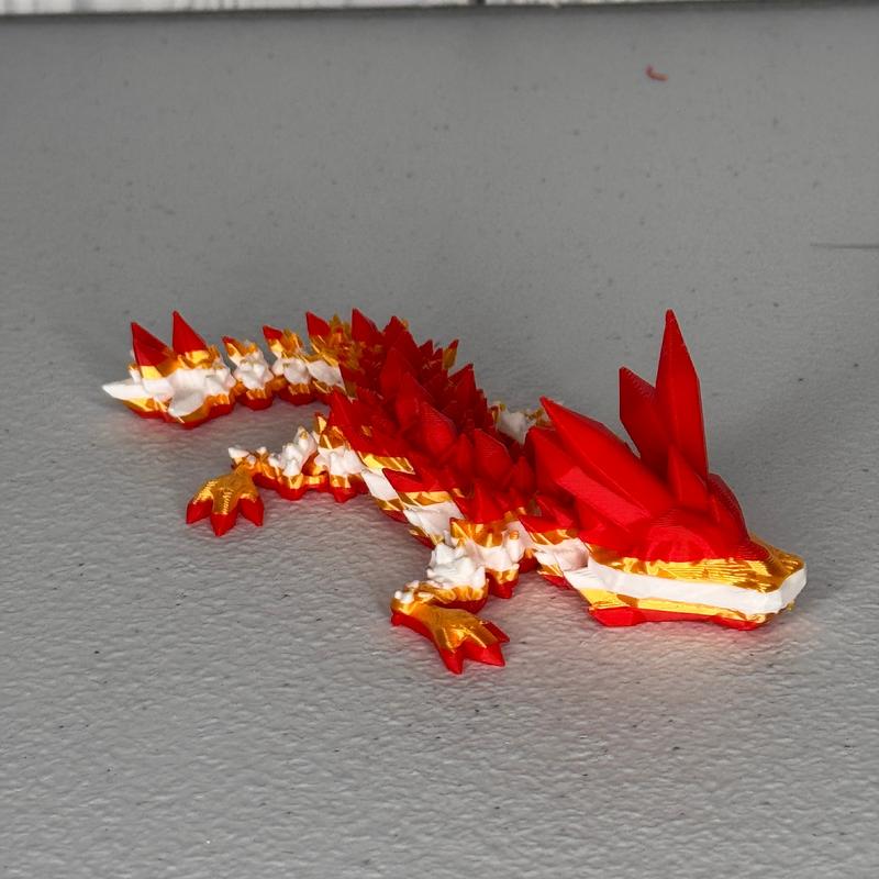 Touchdown Dragon 3D Printed Articulated Crystal Dragon in Team Colors - Limited Edition Football Decor & Gift for Fans