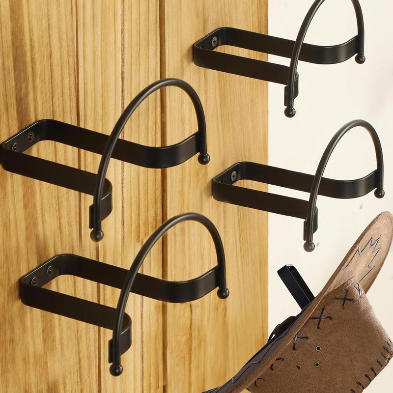 Cowboy Hat Rack 4 Packs Cowboy Hat Holder Hat Hanger Wall Mount Black Hat Hooks for Display(A Beautiful Christmas Gift)