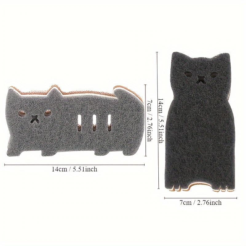 4pcs Cute Cat Sponge Set for Kitchen - Thick, Durable Dishwashing & Cleaning Tools